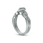 0.13 CT. T.W. Composite Natural Diamond Pear-Shaped Frame Bridal Engagement Ring Set in Sterling Silver