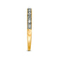0.13 CT. T.W. Baguette and Round Natural Diamond Two Stone Alternating Stackable Band in Solid 10K Yellow Gold