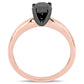 1.0 CT. Enhanced Black Natural Clarity Enhanced Diamond Solitaire Engagement Ring in Solid 14K Rose Gold