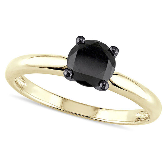 1.0 CT. Enhanced Black Natural Clarity Enhanced Diamond Solitaire Engagement Ring in Solid 14K Gold