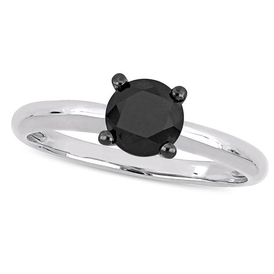 1.0 CT. Enhanced Black Natural Clarity Enhanced Diamond Solitaire Engagement Ring in Solid 14K White Gold