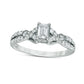 0.75 CT. T.W. Emerald-Cut Natural Diamond Antique Vintage-Style Engagement Ring in Solid 14K White Gold - Size 7