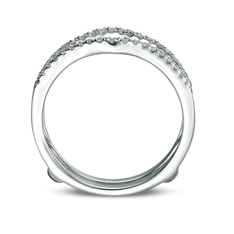 0.25 CT. T.W. Natural Clarity Enhanced Diamond Contour Solitaire Enhancer in Solid 14K White Gold