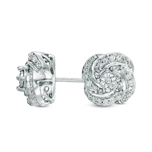 0.5 CT. T.W. Diamond Swirl Stud Earrings in 10K White Gold
