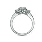1.0 CT. T.W. Natural Diamond Three Stone Satin-Finish Engagement Ring in Solid 14K White Gold