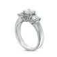 1.75 CT. T.W. Natural Diamond Three Stone Satin-Finish Engagement Ring in Solid 14K White Gold