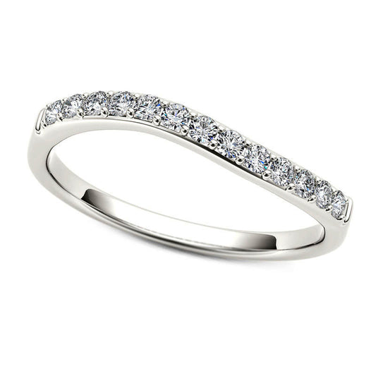 0.25 CT. T.W. Natural Diamond Wave Anniversary Band in Solid 10K White Gold