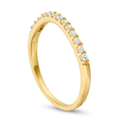 0.25 CT. T.W. Natural Diamond Wave Anniversary Band in Solid 10K Yellow Gold