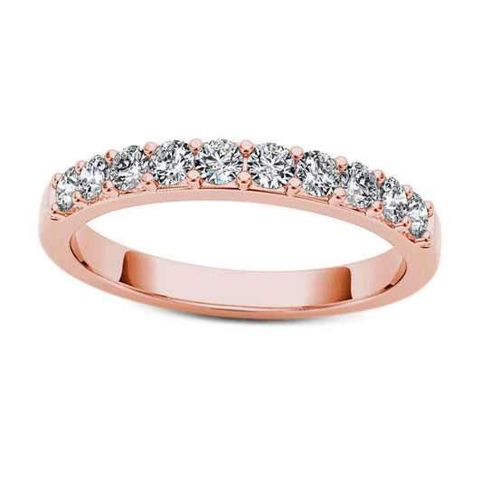 0.50 CT. T.W. Natural Diamond Wedding Band in Solid 10K Rose Gold