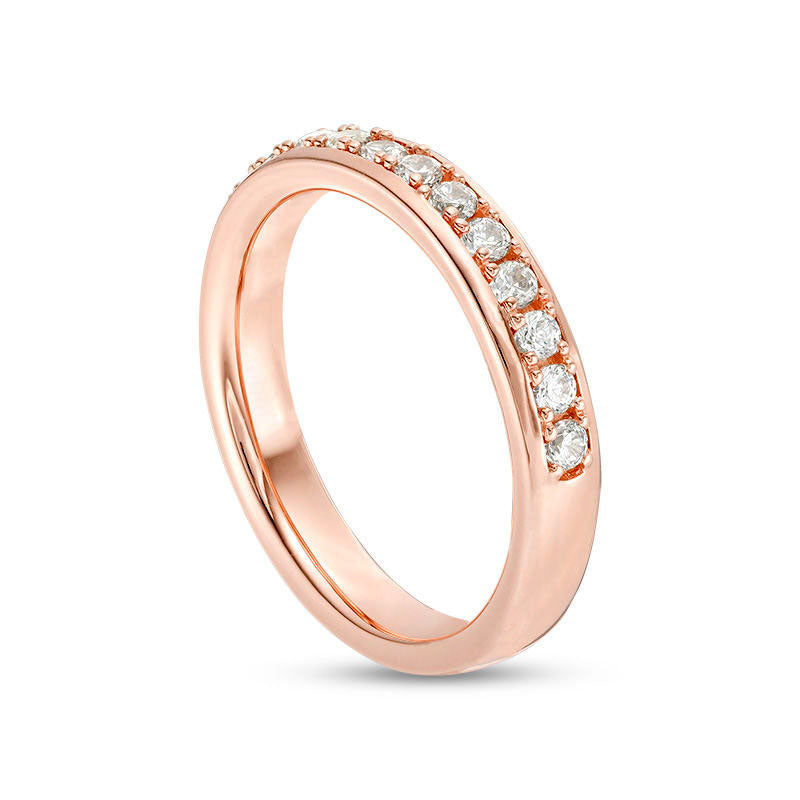 0.50 CT. T.W. Natural Diamond Wedding Band in Solid 10K Rose Gold