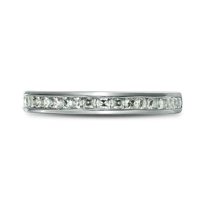 0.63 CT. T.W. Princess-Cut Natural Diamond Wedding Band in Solid 10K White Gold