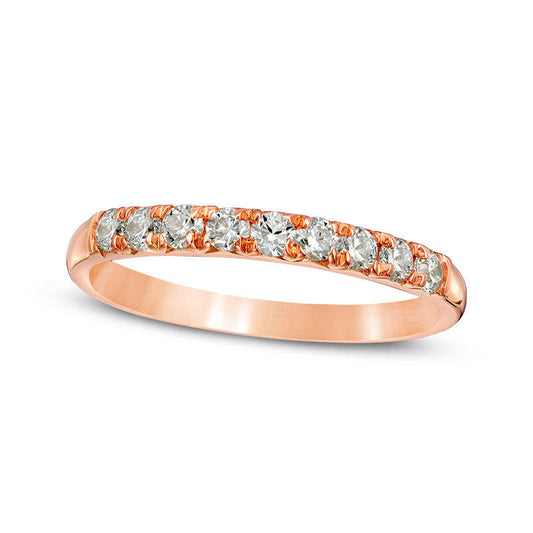 0.38 CT. T.W. Natural Diamond Nine Stone Anniversary Band in Solid 10K Rose Gold