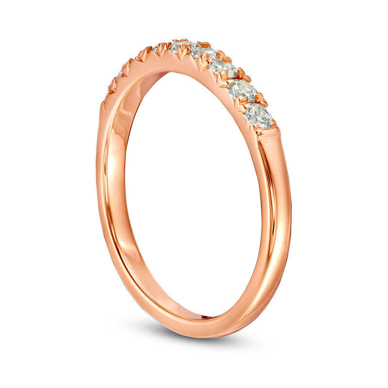 0.38 CT. T.W. Natural Diamond Nine Stone Anniversary Band in Solid 10K Rose Gold