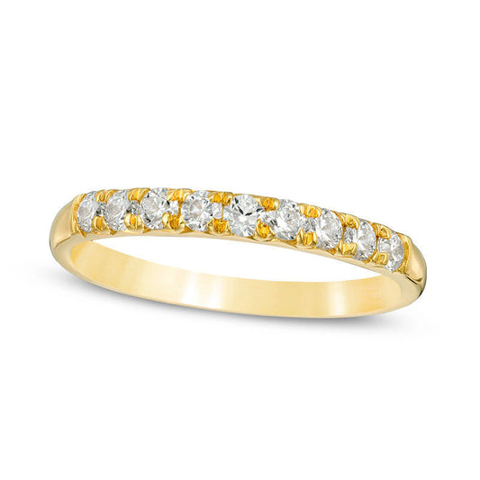 0.38 CT. T.W. Natural Diamond Nine Stone Anniversary Band in Solid 10K Yellow Gold