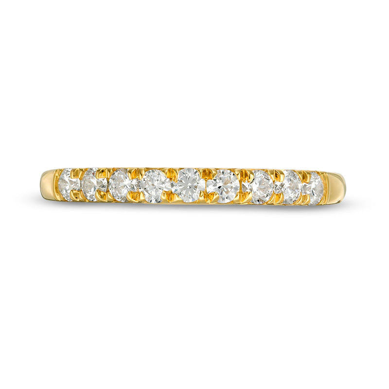 0.38 CT. T.W. Natural Diamond Nine Stone Anniversary Band in Solid 10K Yellow Gold