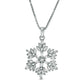 0.25 CT. T.W. Baguette and Round Natural Diamond Snowflake Pendant in Sterling Silver
