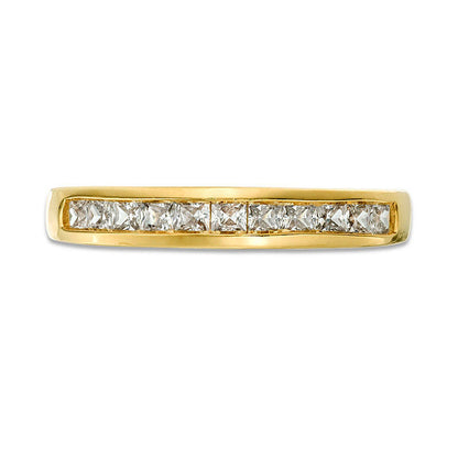 0.63 CT. T.W. Princess-Cut Natural Diamond Wedding Band in Solid 10K Yellow Gold