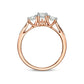 0.75 CT. T.W. Natural Diamond Three Stone Engagement Ring in Solid 10K Rose Gold