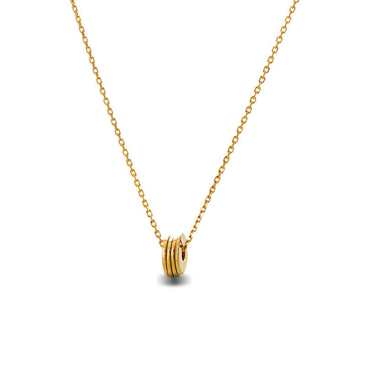 Four Open Mini Disc Slider Necklace in 14K Gold