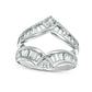 1.5 CT. T.W. Baguette and Round Natural Clarity Enhanced Diamond Chevron Solitaire Enhancer in Solid 14K White Gold