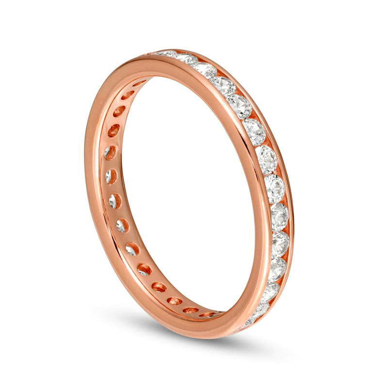 1.0 CT. T.W. Natural Diamond Eternity Wedding Band in Solid 18K Rose Gold (G/SI2)