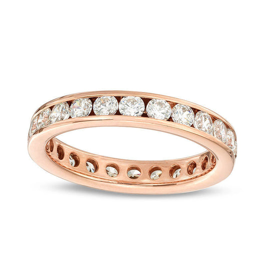 1.5 CT. T.W. Natural Diamond Eternity Wedding Band in Solid 18K Rose Gold (G/SI2)