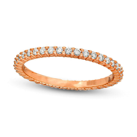 0.50 CT. T.W. Natural Diamond Eternity Wedding Band in Solid 18K Rose Gold (G/SI2)