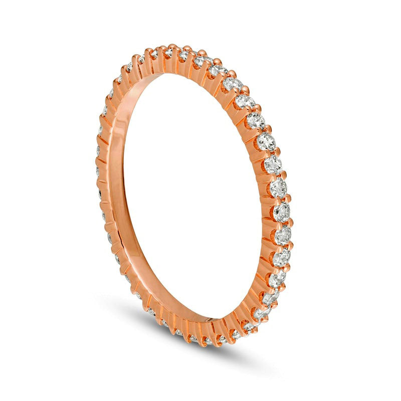 0.50 CT. T.W. Natural Diamond Eternity Wedding Band in Solid 18K Rose Gold (G/SI2)