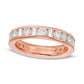 1.5 CT. T.W. Baguette and Round Natural Diamond Alternating Eternity Wedding Band in Solid 18K Rose Gold (G/SI2)