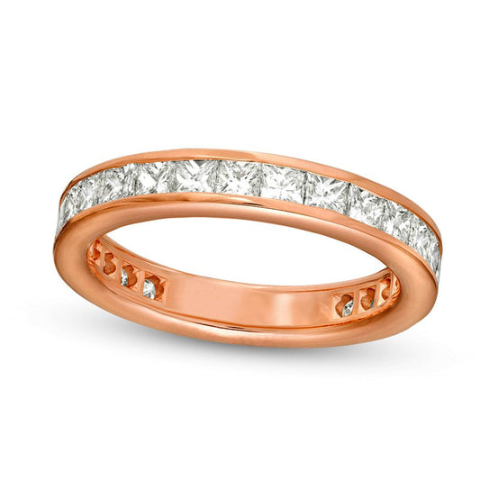 2.5 CT. T.W. Princess-Cut Natural Diamond Eternity Wedding Band in Solid 18K Rose Gold (G/SI2)