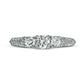 0.75 CT. T.W. Natural Diamond Three Stone V-Sides Antique Vintage-Style Engagement Ring in Solid 10K White Gold