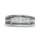 Men's 1.0 CT. T.W. Square-Cut Natural Diamond Five Stone Wedding Band in Solid 14K White Gold with Black Rhodium