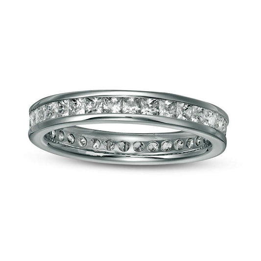 1.5 CT. T.W. Princess-Cut Natural Diamond Eternity Band in Solid 14K White Gold (H/SI2)