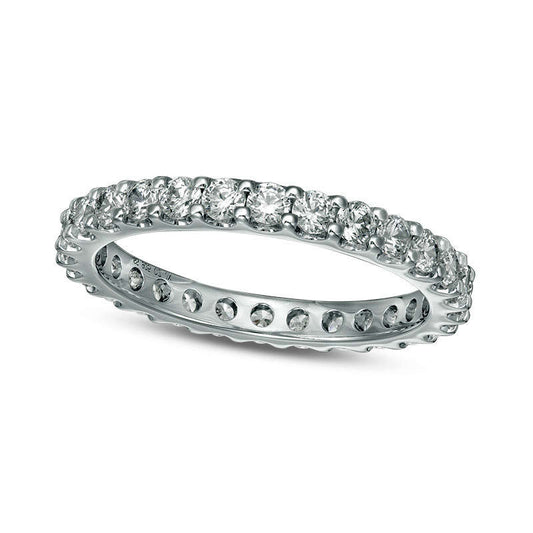 1.0 CT. T.W. Natural Diamond Eternity Band in Solid 14K White Gold (H/SI2