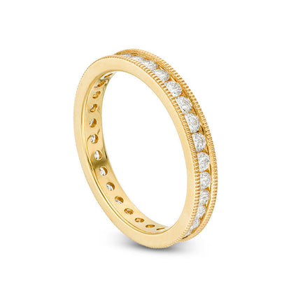 1.0 CT. T.W. Natural Diamond Antique Vintage-Style Eternity Band in Solid 14K Gold (H/SI2)