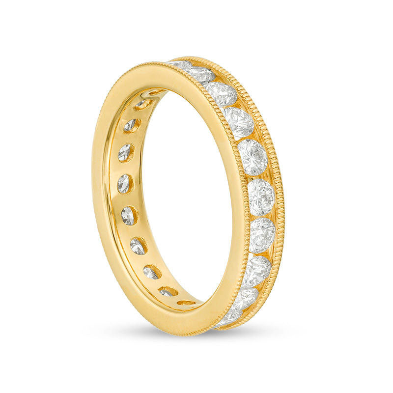 2.0 CT. T.W. Natural Diamond Antique Vintage-Style Eternity Band in Solid 14K Gold (H/SI2)