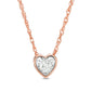 0.17 CT. Natural Clarity Enhanced Solitaire Heart-Shaped Pendant in 10K Rose Gold