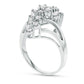 0.75 CT. T.W. Composite Natural Diamond "S" Waterfall Bypass Ring in Solid 14K White Gold (H/SI2)