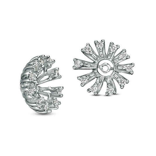 0.2 CT. T.W. Diamond Sunburst Frame Earring Jackets in 14K White Gold