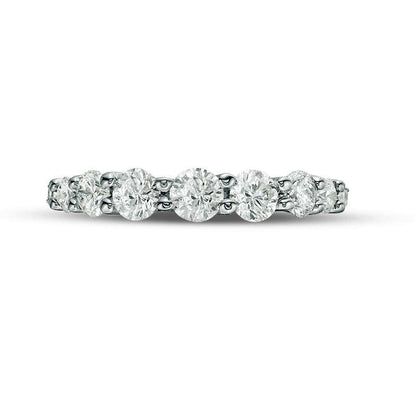 1.0 CT. T.W. Natural Diamond Graduated Anniversary Band in Solid 14K White Gold