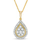 1 CT. T.W. Composite Natural Diamond Teardrop Frame Pendant in 10K Yellow Gold