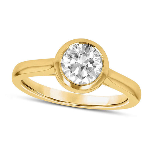1.0 CT. Natural Clarity Enhanced Diamond Bezel-Set Solitaire Engagement Ring in Solid 14K Gold (I/SI2)