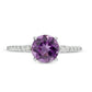 7.0mm Amethyst and 0.13 CT. T.W. Natural Diamond Engagement Ring in Solid 10K White Gold
