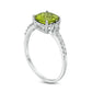 7.0mm Cushion-Cut Peridot and 0.13 CT. T.W. Natural Diamond Engagement Ring in Solid 10K White Gold