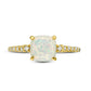 7.0mm Cushion-Cut Lab-Created Opal and 0.13 CT. T.W. Diamond Engagement Ring in Solid 10K Yellow Gold