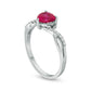 6.0mm Heart-Shaped Lab-Created Ruby and 0.05 CT. T.W. Diamond Twist Shank Ring in Solid 10K White Gold
