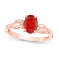 Oval Fire Opal and Natural Diamond Accent Infinity Knot Ring in Solid 10K Rose Gold