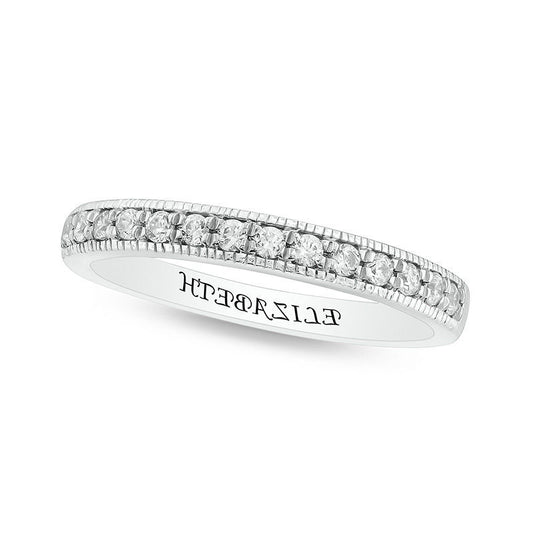 0.25 CT. T.W. Natural Diamond Antique Vintage-Style Engravable Anniversary Band in Solid 10K White, Yellow or Rose Gold (1 Line)