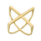 Criss-Cross Orbit Ring in Solid 14K Gold - Size 7