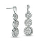 1 CT. T.W. Composite Diamond Frame Three-Stone Drop Earrings in 10K White Gold